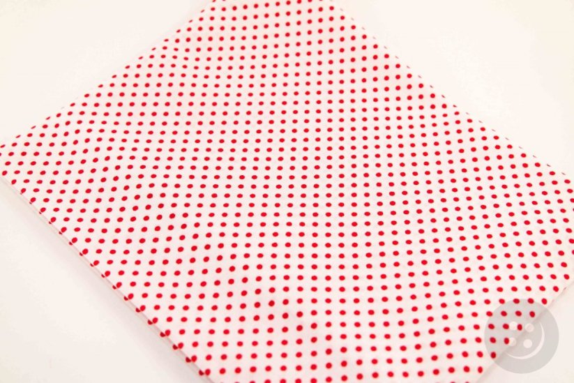 Bavlnené šatky s malými bodkami - viac farieb - rozmer 65 cm x 65 cm - Farba šatke: biela červená