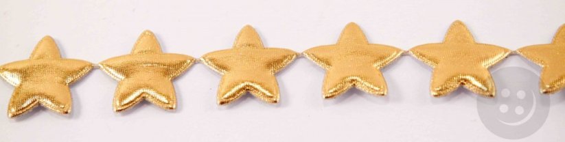 Satin stars by the meter - gold - width 2 cm