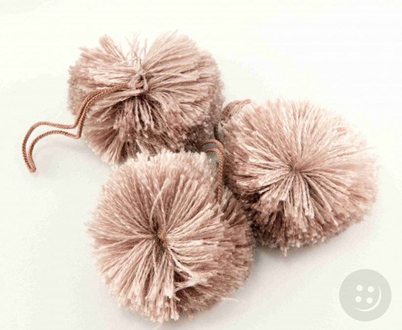 Pompom with loop (5 cm) - gray