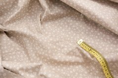 Cotton fabric - white flowers on beige background - width 160 cm
