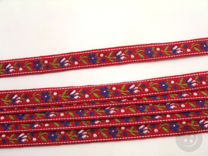 Festive ribbon - red - width 1 cm