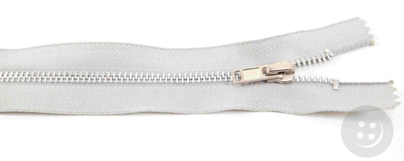 Indivisible metal silver zipper No.3 more colors - length (16 - 20 cm)