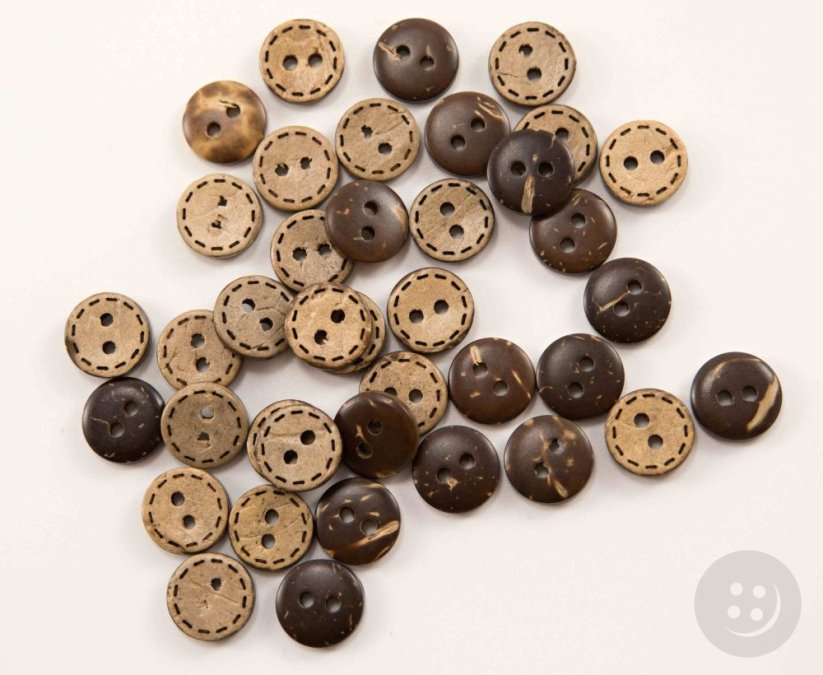 Hole shirt button - coconut - quilted - beige - diameter 1.14 cm