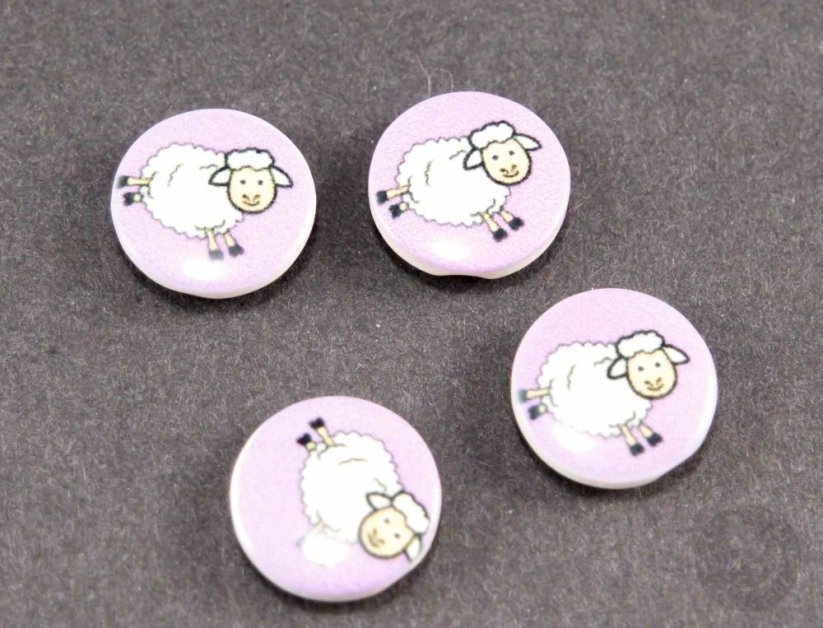 Dětský knoflík - ovečka - více barev - průměr 1,4 cm - Barevná varianta: smetanová