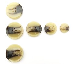 Lesklý dírkový knoflík – světlý béžovo-hnědý melír, 2,8 cm