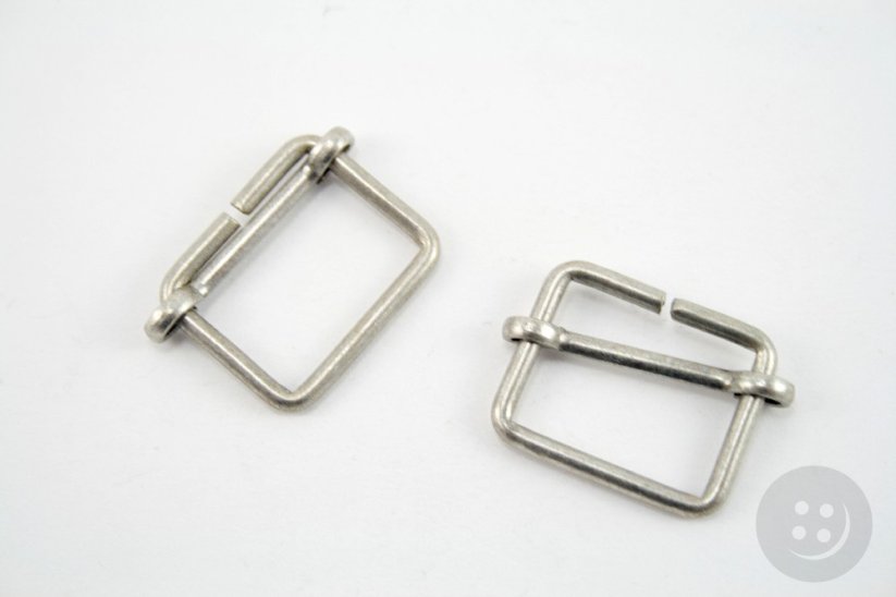 Metal clothing buckle - silver - pulling hole width 2,2 cm