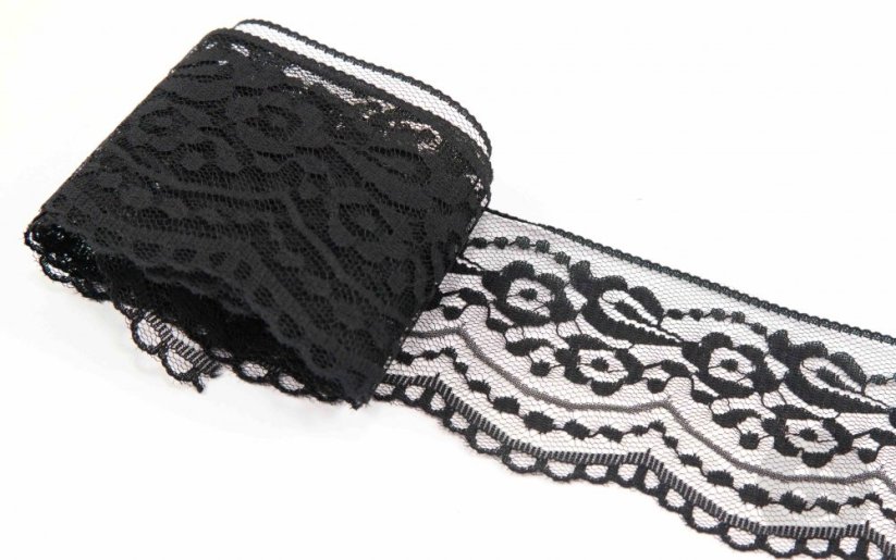 Polyester Lace - black - width  7,8 cm