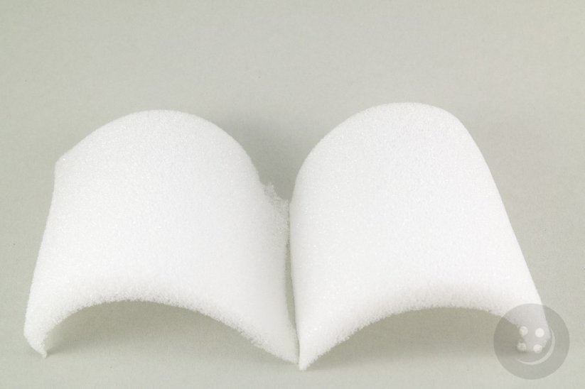 Unwrapped shoulder pads - white - diameters 12 cm x 9.5 cm