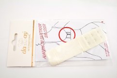 Insertable bra extender - cream - length 10,5 cm - hook spacing 1 cm