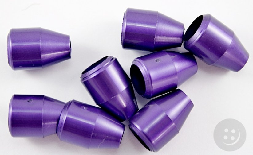 Plastic cord end - purple - pulling hole diameter 0,5 cm