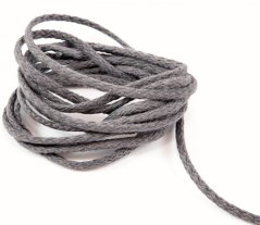 Bavlnená odevná šnúra - tmavo šedá - priemer 0,5 cm