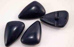 Plastový trojúhelníkový knoflík se spodním přišitím - tmavě modrý - 4 cm x 3,5 cm