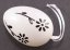 Vajíčka s kytičkami na mašli - bílá, černá - výška 6 cm