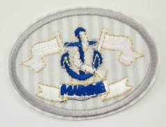 Iron-on patch - MARINE - light grey with grey border - size 5 cm x 5.5 cm