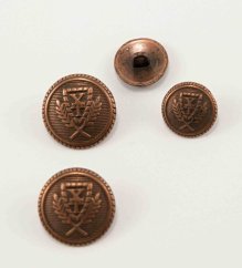 Metal club button - matte copper - diameter 2 cm