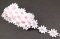 Guipure lace trim - white with pink center - width 2,5 cm