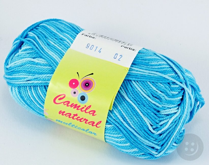 Yarn Camila natural multicolor - turquoise 9014
