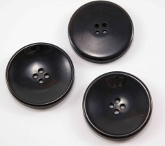 Hole maxi button - shiny - black - diameter 3.8 cm