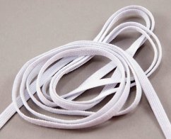 Flat elastics - very soft - white - width 0.6 cm