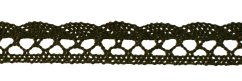 Bavlněná paličkovaná krajka - khaki - šířka 1,8 cm
