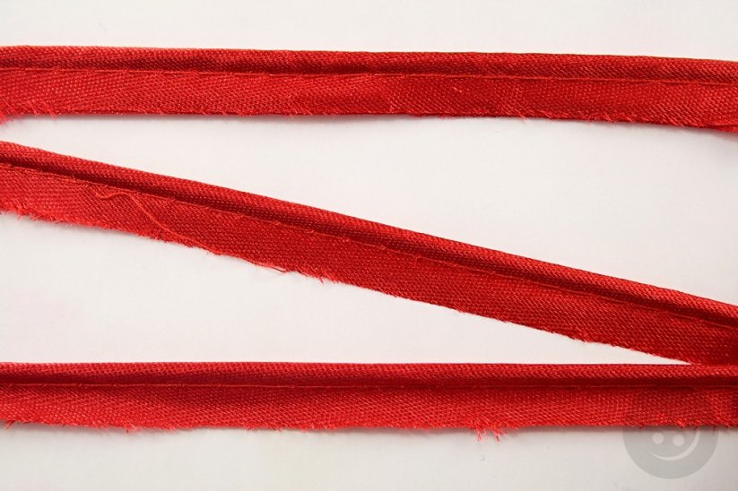 Saténový výpustek - červená - šírka 1,4 cm