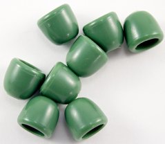 Plastic cord end - green - pulling hole diameter 0,5 cm