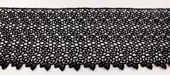 Guipure lace trim - black - width 14 cm