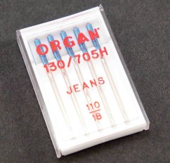 Jehly do šicích strojů ORGAN Jeans - 5 ks - velikost 110/18