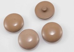 Button with bottom stitching - beige - diameter 2.7 cm