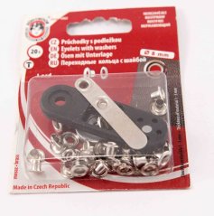 Metal eyelets 20 pcs - diameter 1 cm - silver