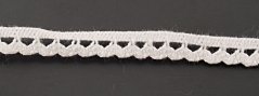 Bavlnená paličkovaná čipka - biela - šírka 1 cm