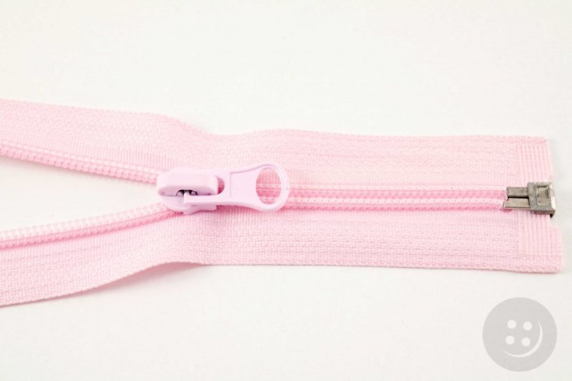 Dělitelné plastové spirálové bundové zipy různé barvy - délka 30 cm - 90 cm - Délka: 65 cm, Barvy spirálových bundových zipů: růžová