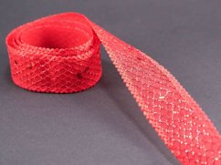 Band mit rotem Rand - rot - Breite 2,5 cm
