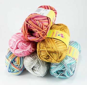 Cotton yarn for knitting and crocheting