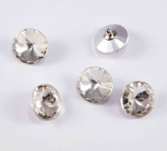 Luxuriöser Kristallknopf - heller Kristall - Durchmesser 1,4 cm