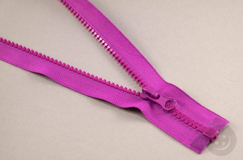 Deliteľný kostený zips - dĺžka (30 - 95 cm) - rôzne farby - Dĺžka: 45 cm, Farby kostených zipsov (Rozdeľovacia): Ružová