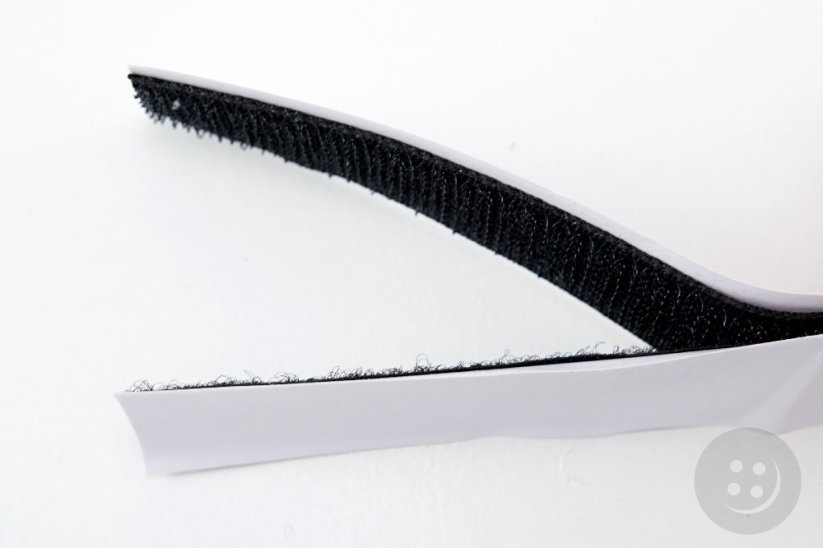 Adhesive velcro tape - black - width 2 cm