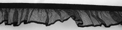 Elastischer Rüschenband - schwarz - Breite 1,9 cm