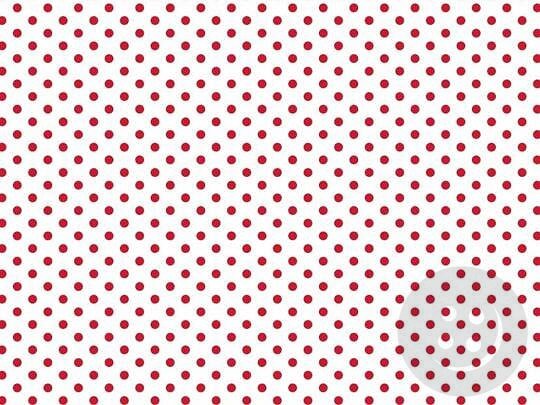 Cotton canvas - red dots on white background