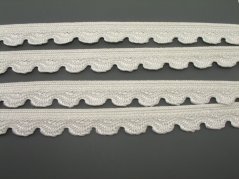 Zúbková stuha - biela - šírka 1,2 cm