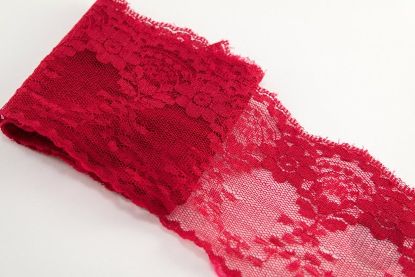 Nylon lace - red - width 8 cm