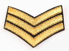 Iron-on patch - US sergeant - size 4.5 cm x 5.5 cm - gold
