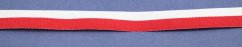 Grosgrain ribbon - white, red - width 1,2 cm