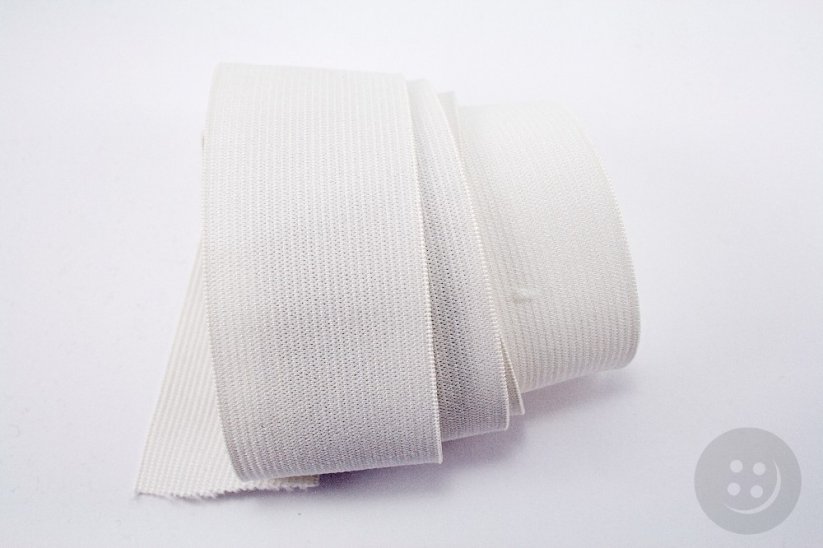 Flat elastics - soft - white - width 4 cm