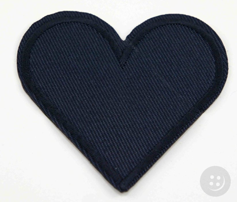 Iron-on patch - heart - 6.5 x 6cm - dark blue