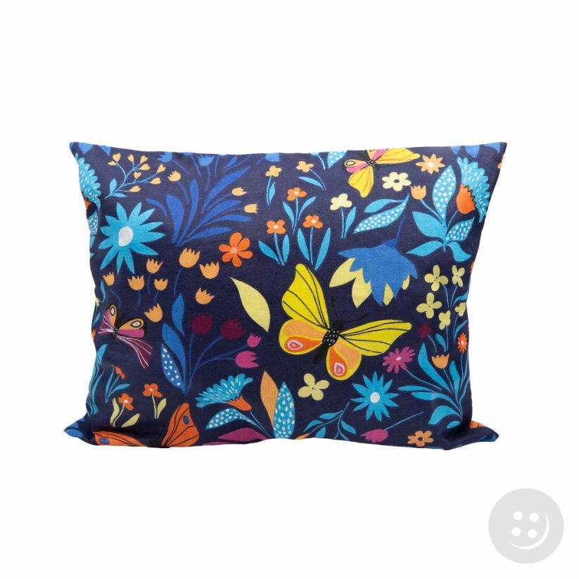 Polštářek plněný BIO pohankovými slupkami - Modrý prales - rozměr 35 cm x 28 cm