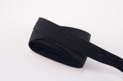 Buttonhole elastic tape - black - width 2.5 cm