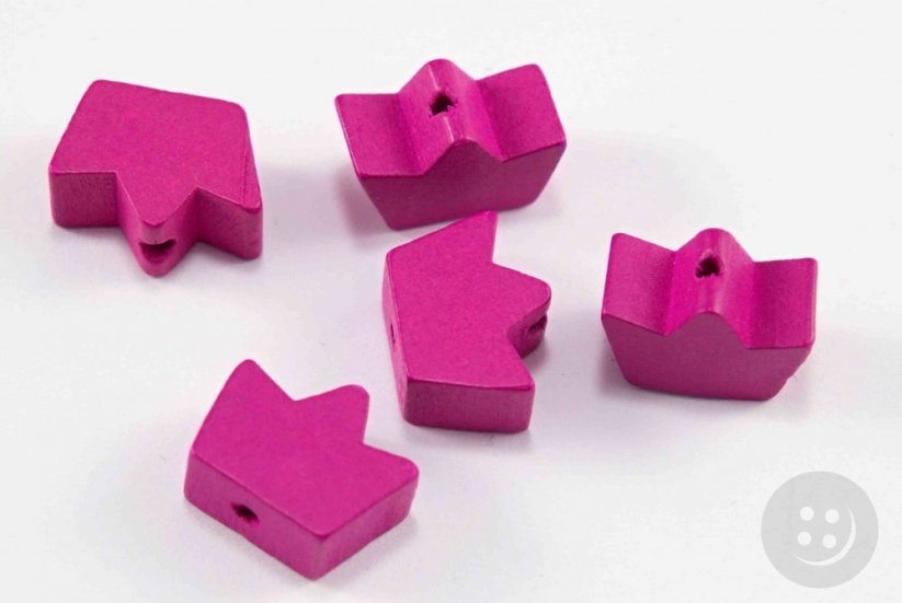 Schnullerkette aus Holz - Krone - pink - Größe 1,5 cm x 1,1 cm