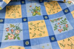 Bavlněný patchwork ubrus modrožlutý