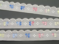 Deko-Borte - blau, weiß, pink - Breite 1,5 cm